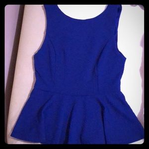 Forever 21  royal blue peplum blouse